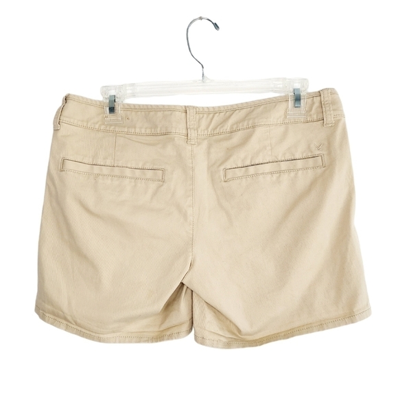 American Eagle Women's Size 6 Khaki Midi Shorts Super Stretch Preppy Causal ECU - Picture 4 of 12